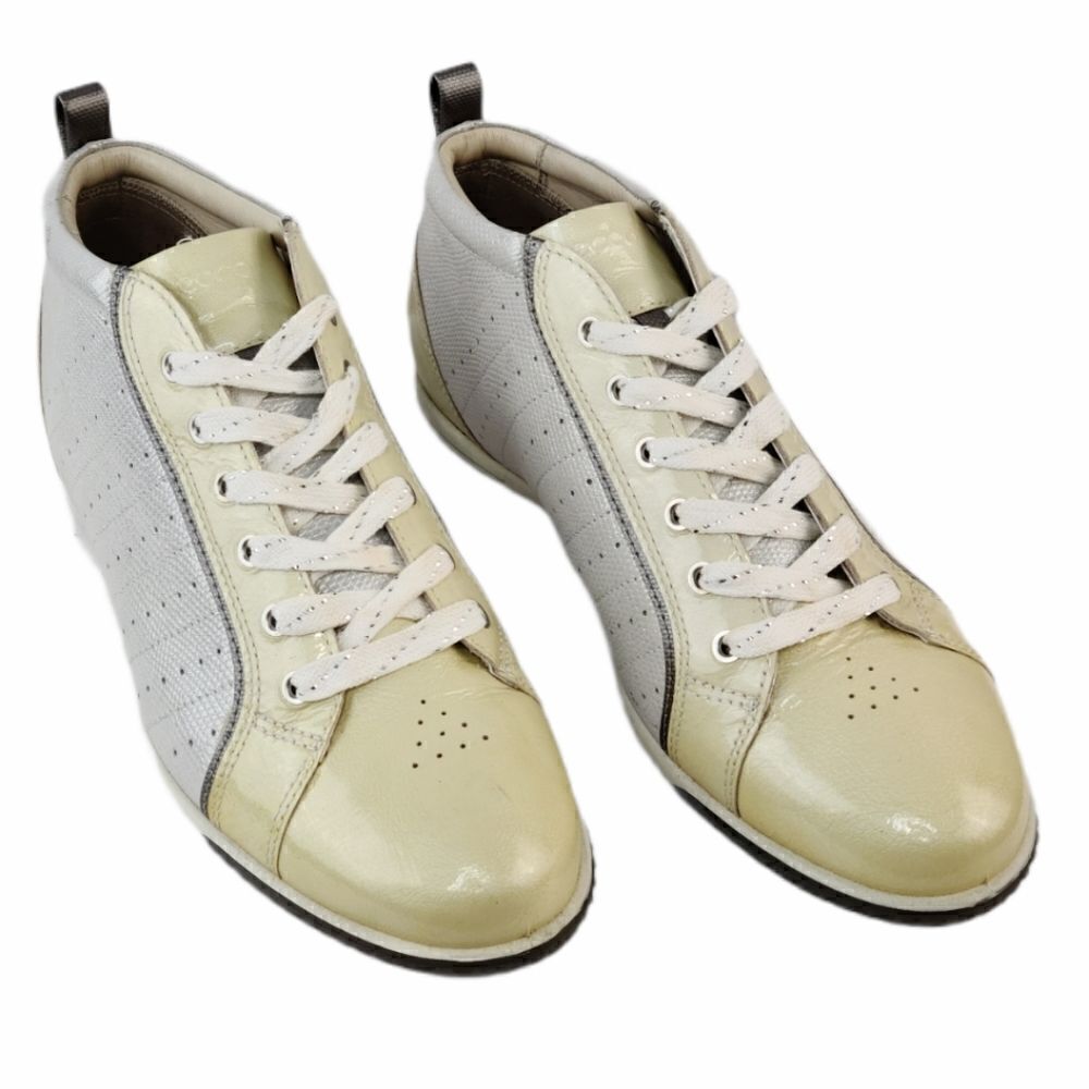 ECCO HydroMax Street Luxe Golf Shoes Leather Metallic Shine Size EU 39 USA 8 8.5